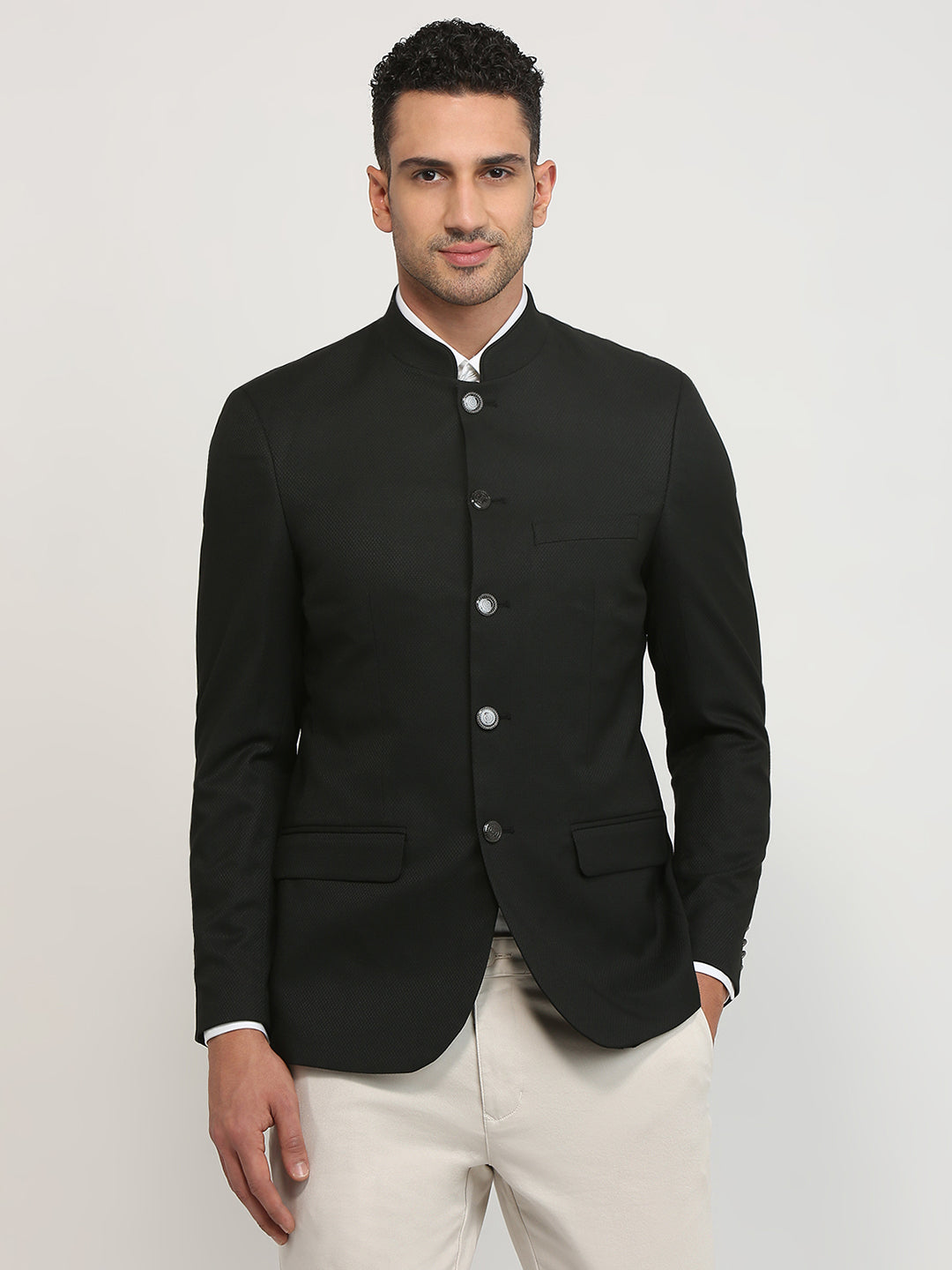 Raymond Men Black Regular Fit Solid Blazer