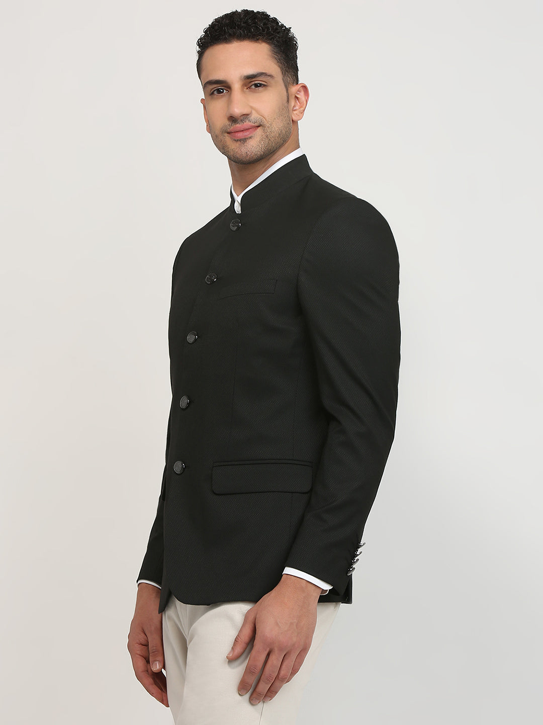 Raymond Men Black Regular Fit Solid Blazer