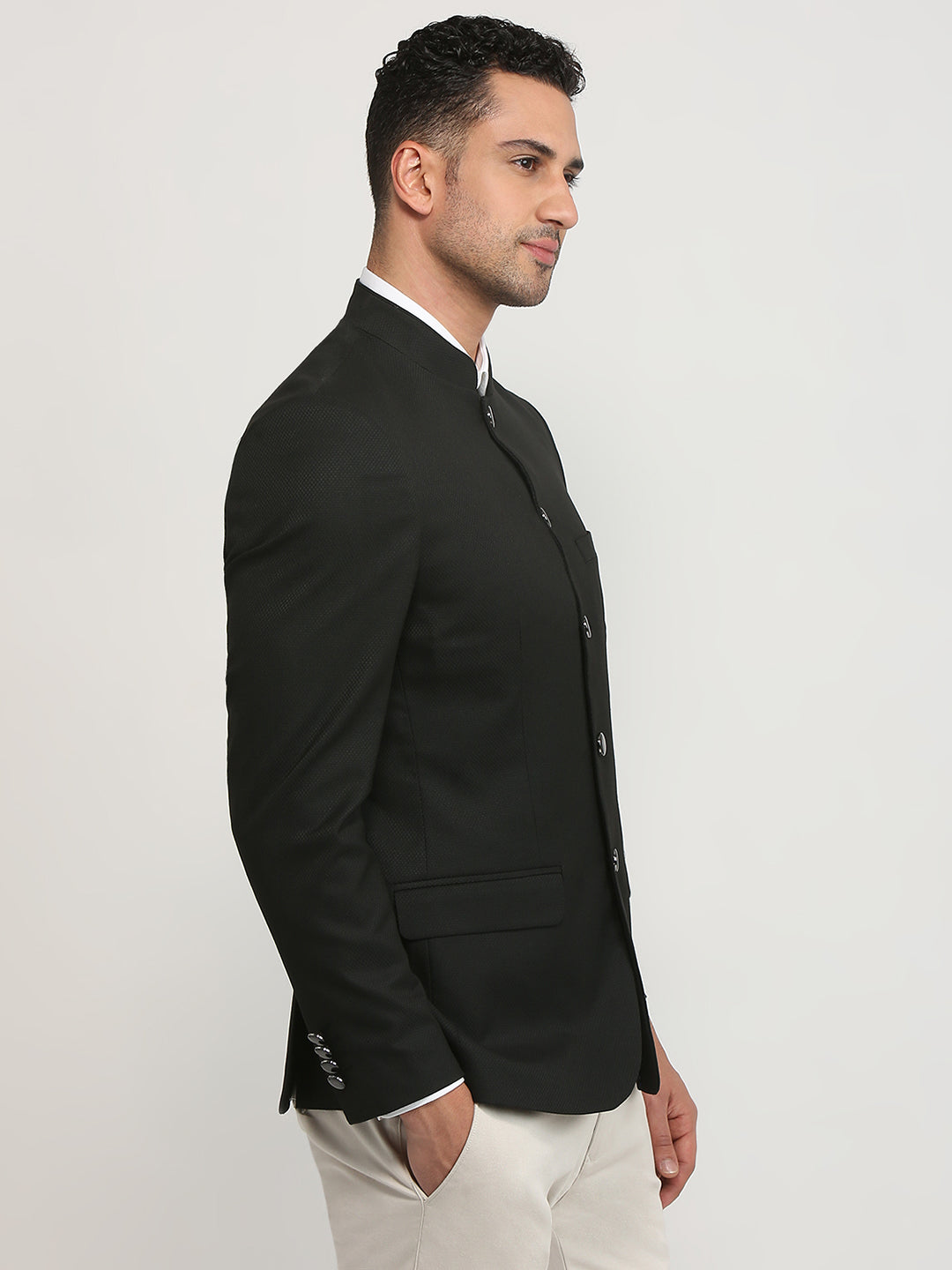 Raymond Men Black Regular Fit Solid Blazer