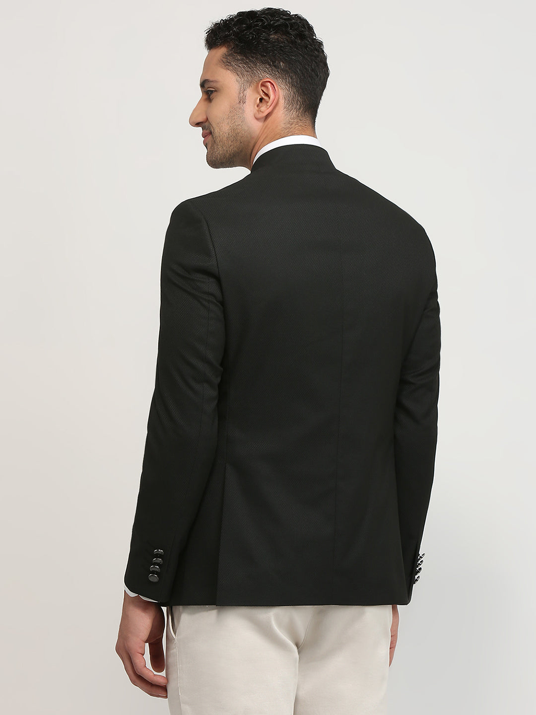 Raymond Men Black Regular Fit Solid Blazer