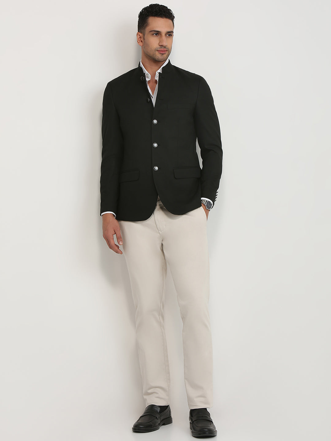 Raymond Men Black Regular Fit Solid Blazer