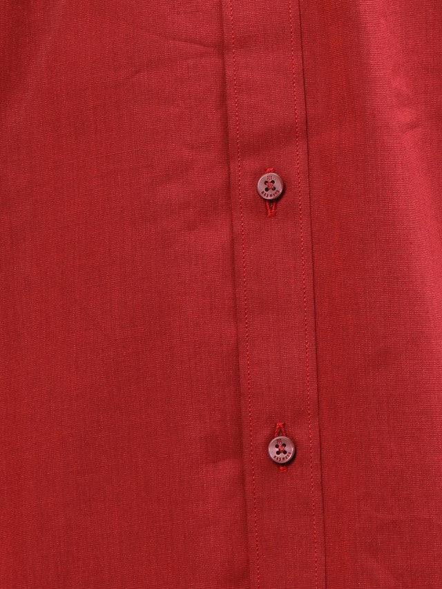 Raymond Red Solid Contemporary Fit Cotton Formal Shirt