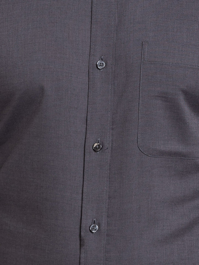 Raymond Grey Structure Contemporary Fit Cotton Formal Shirt