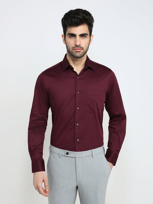 Raymond Maroon Formal Shirt 