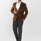 Raymond Men Brown Corduroy Slim Fit Cotton Blend Blazer
