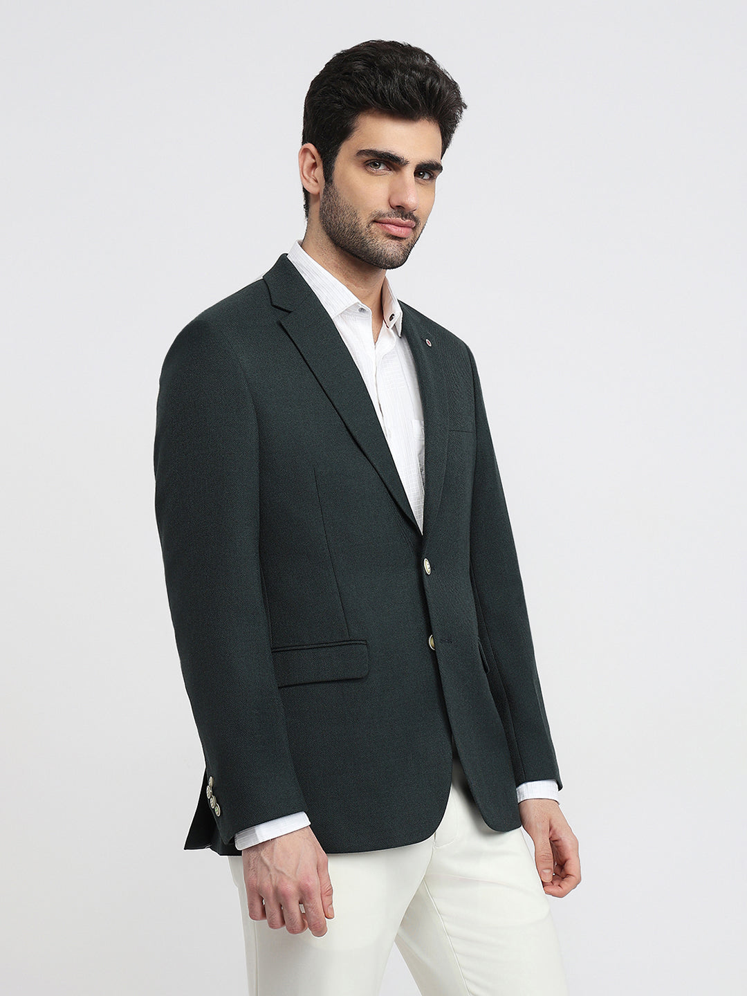 Raymond Men Green Contemporary Fit Solid Formal Blazer – MyRaymond