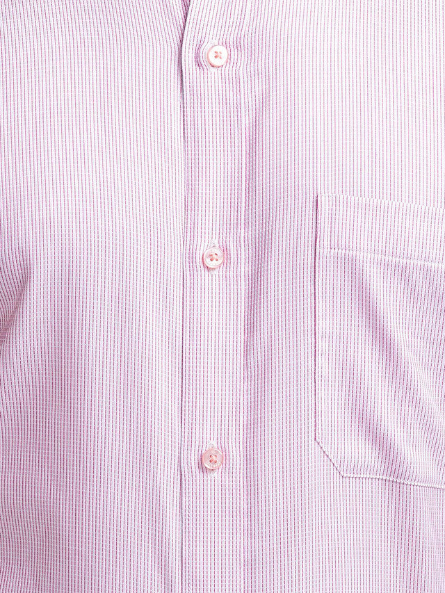 Raymond Men Pink Striped Contemporary Fit Cotton Formal Shirt