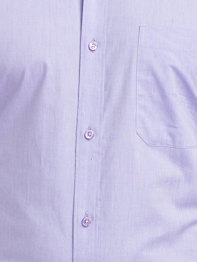 Raymond Purple Solid Contemporary Fit Cotton Formal Shirt