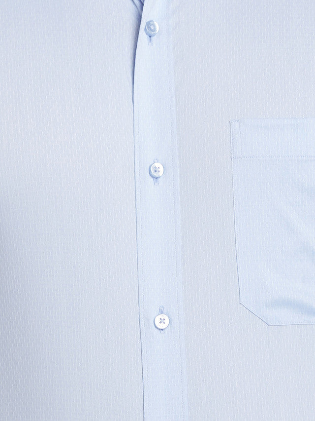 Raymond Blue Structure Contemporary Fit Cotton Blend Formal Shirt