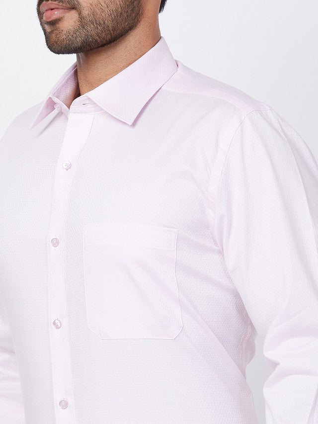 Raymond Men Pink Structured Contemporary Fit Cotton Formal Shirt