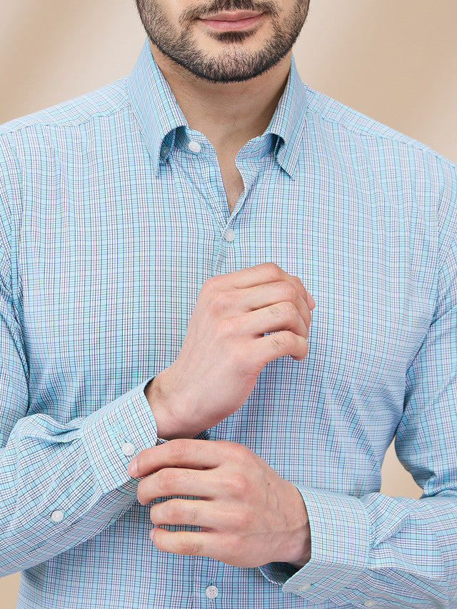 Raymond Men Blue Regular Fit Checks Formal Shirt – MyRaymond