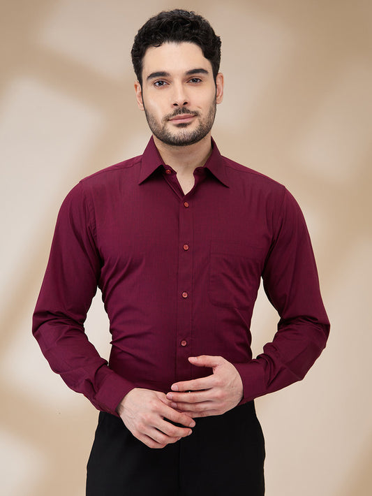 Raymond Maroon Formal Shirt