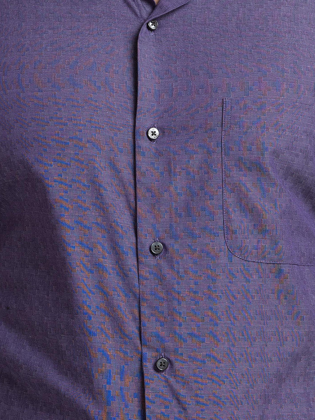 Raymond Purple Structure Contemporary Fit Cotton Formal Shirt