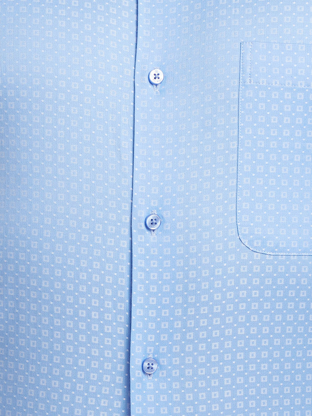 Raymond Blue Structure Contemporary Fit Cotton Formal Shirt