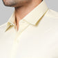 Raymond Men Yellow Self Design Contemporary Fit Full Sleeve Semi Cut Away Collar Shirt