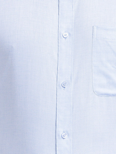Raymond Men Blue Structure Slim Fit Cotton Shirt