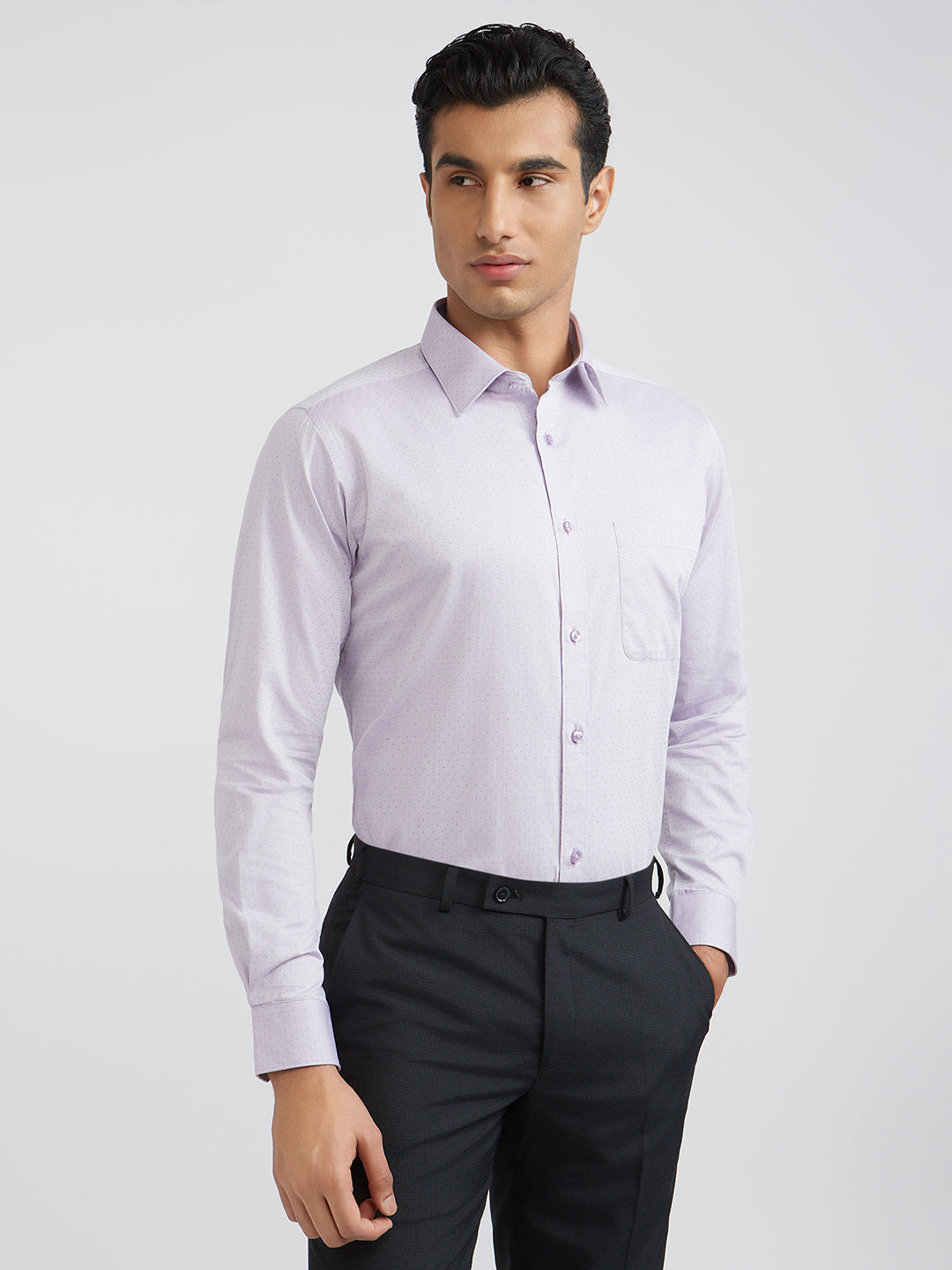 Raymond Purple Structure Slim Fit Cotton Formal Shirt