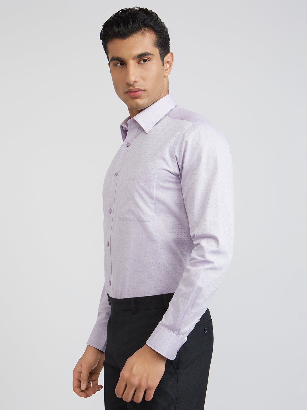 Raymond Purple Structure Slim Fit Cotton Formal Shirt