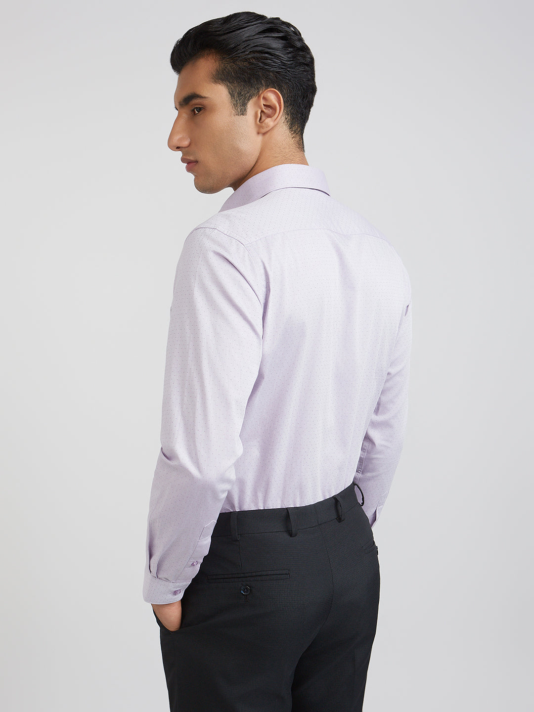 Raymond Purple Structure Slim Fit Cotton Formal Shirt