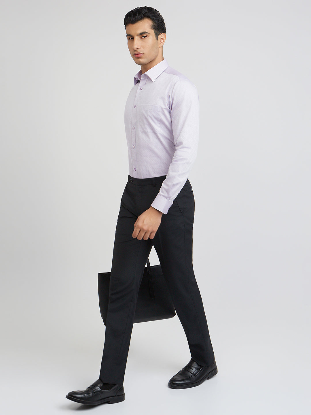 Raymond Purple Structure Slim Fit Cotton Formal Shirt