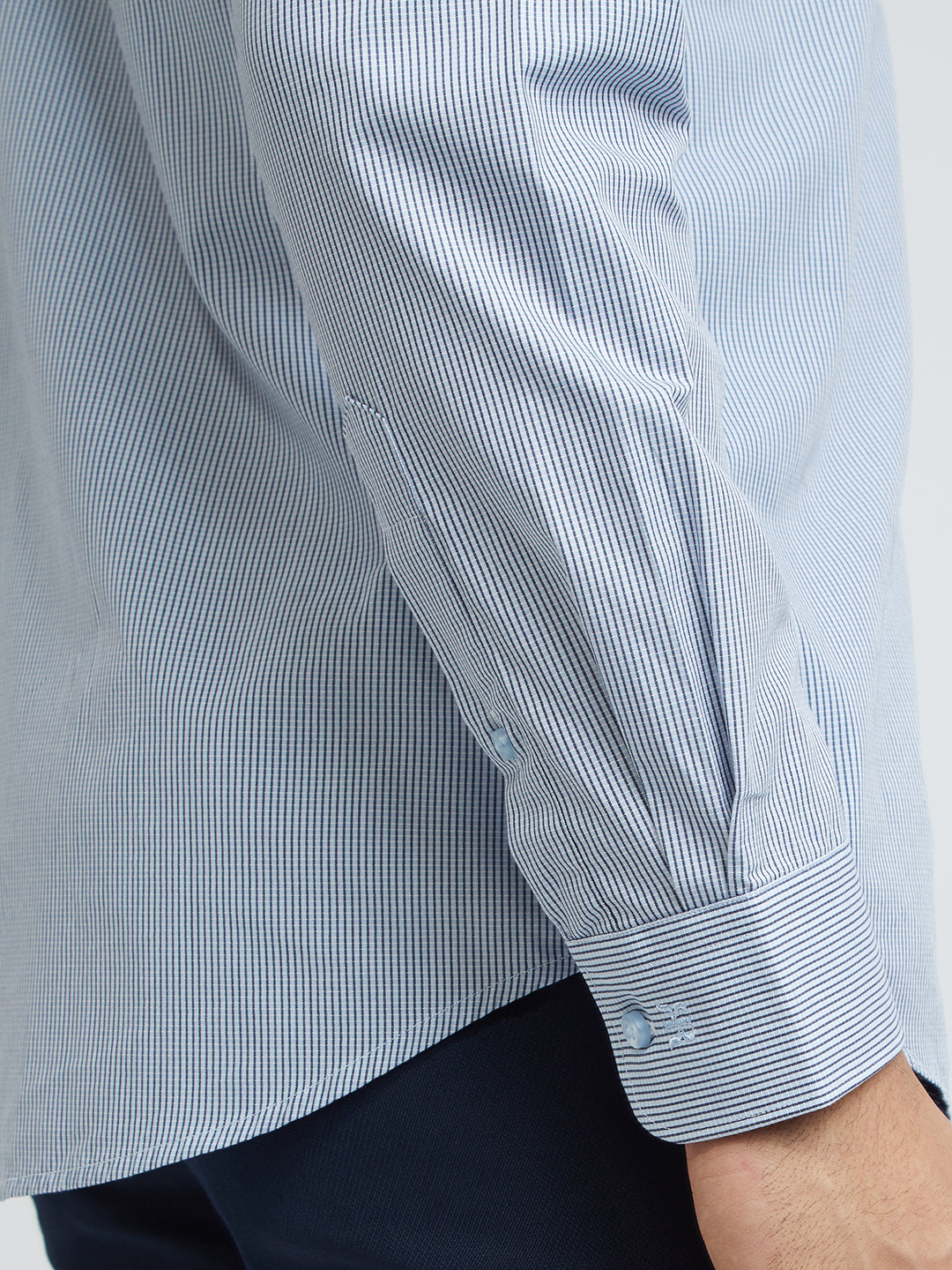 Raymond Blue Checks Slim Fit Full Sleeve Cotton Shirt