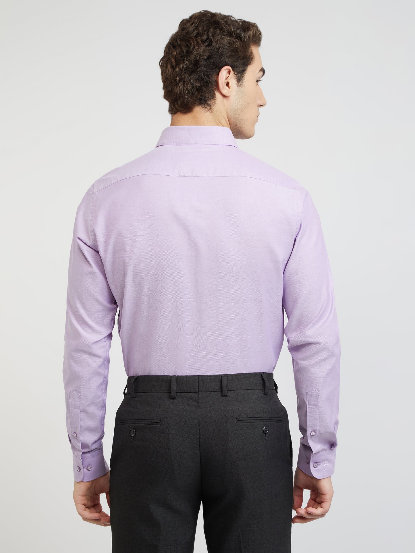 Raymond Purple Structure Slim Fit Cotton Formal Shirt