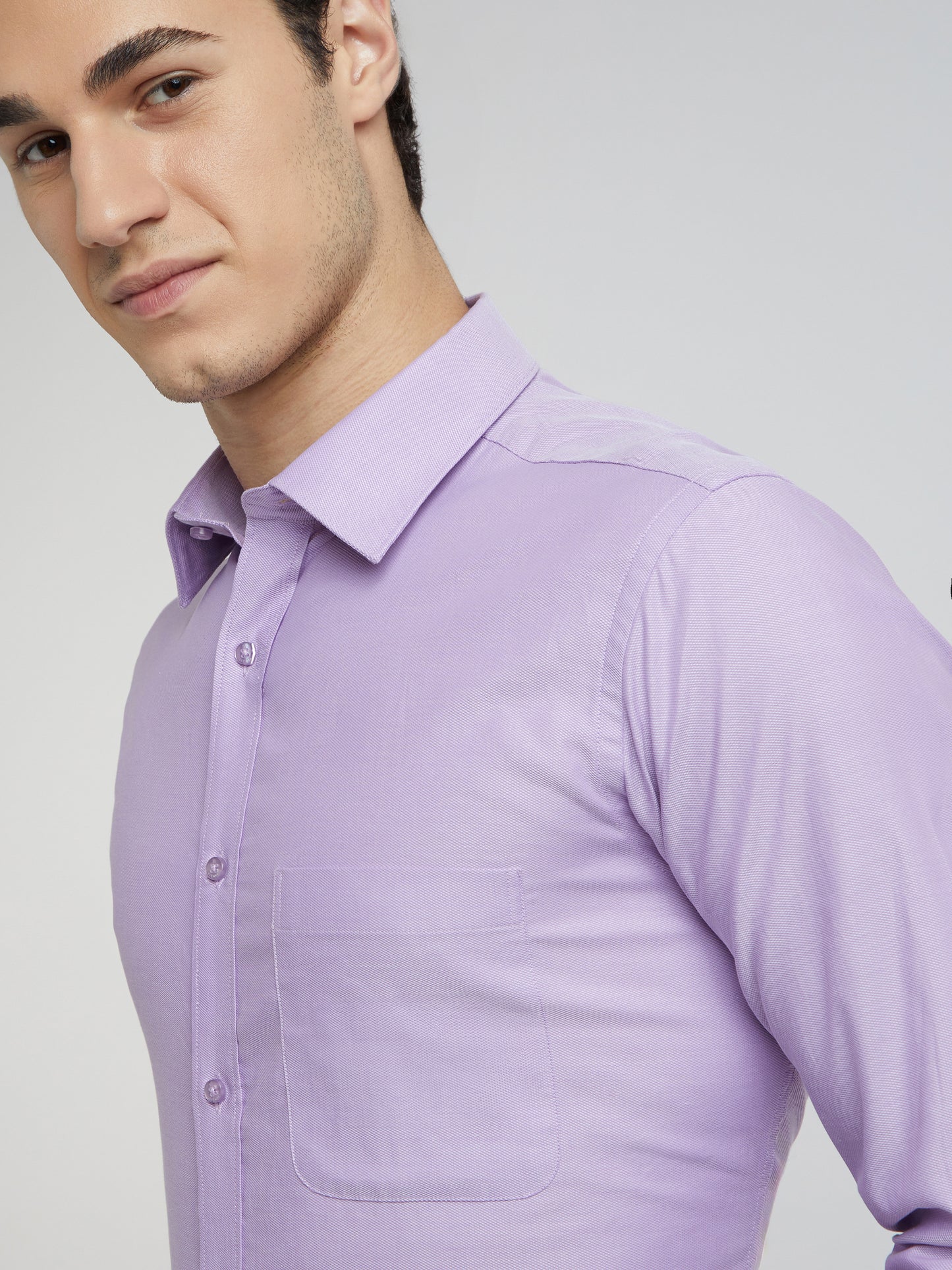 Raymond Purple Structure Slim Fit Cotton Formal Shirt