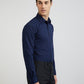 Raymond Blue Solid Slim Fit Cotton Formal Shirt