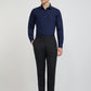 Raymond Blue Solid Slim Fit Cotton Formal Shirt