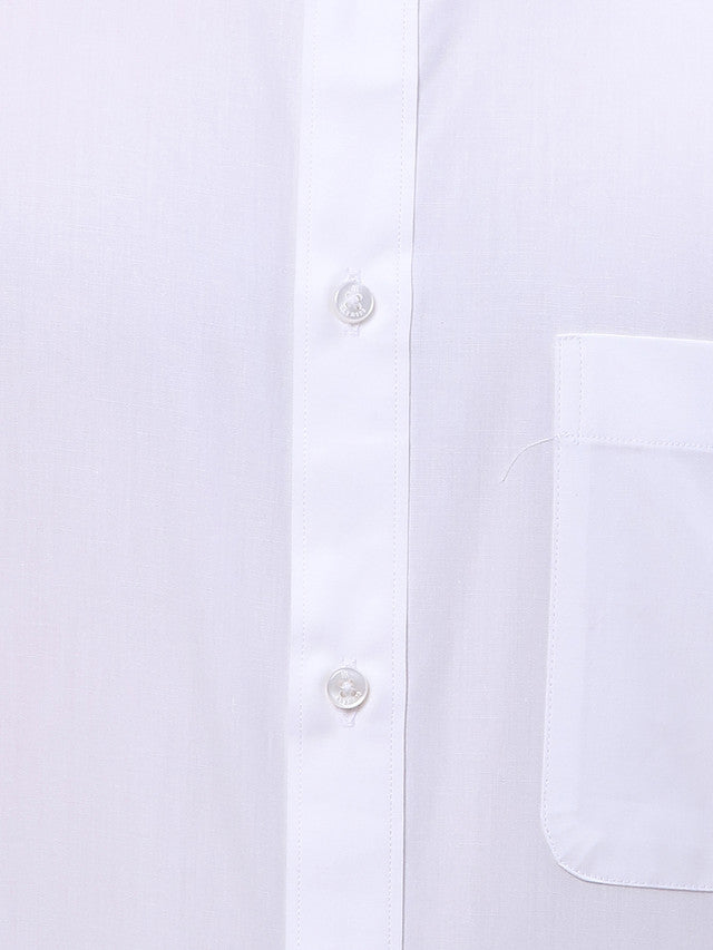 Raymond White Solid Slim Fit Cotton Formal Shirt