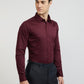 Raymond Maroon Solid Slim Fit Cotton Formal Shirt