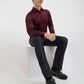 Raymond Maroon Solid Slim Fit Cotton Formal Shirt