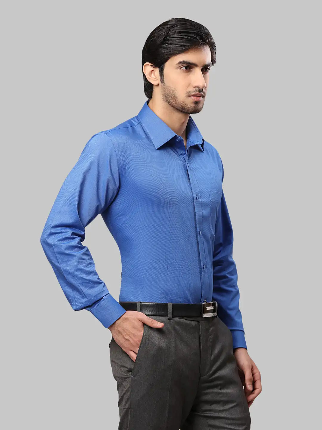 Men Slim Fit Blue Shirt