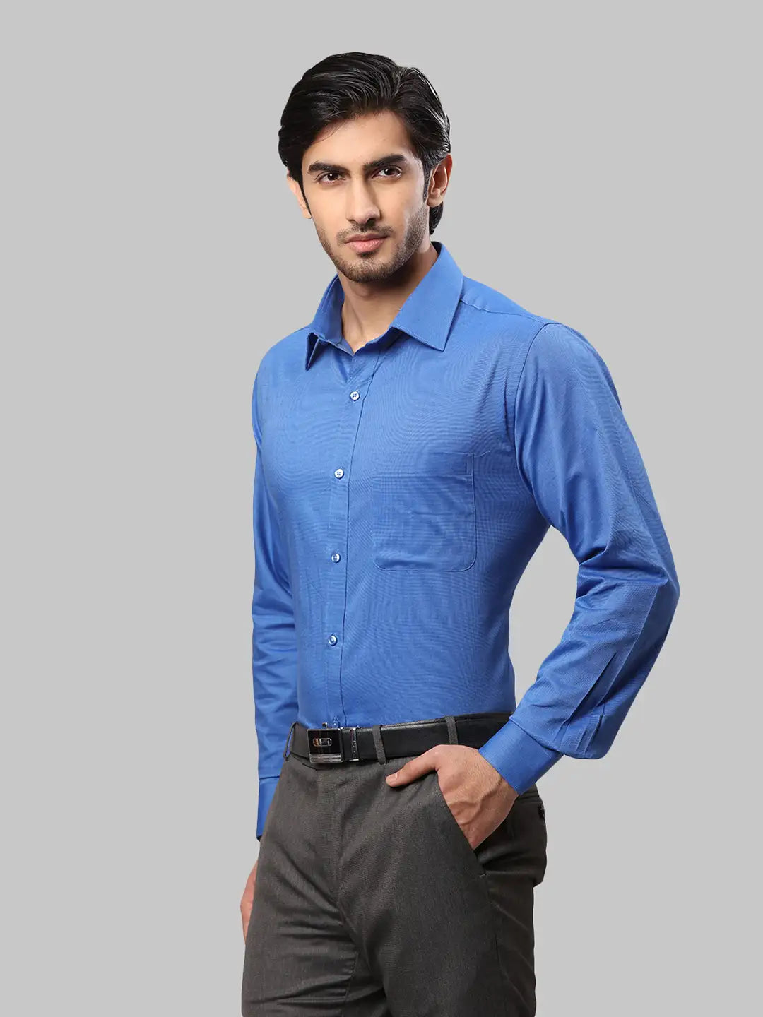 Men Slim Fit Blue Shirt