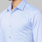 Raymond Men Blue Solid Slim Fit Full Sleeve Cut Away Collar Shirt