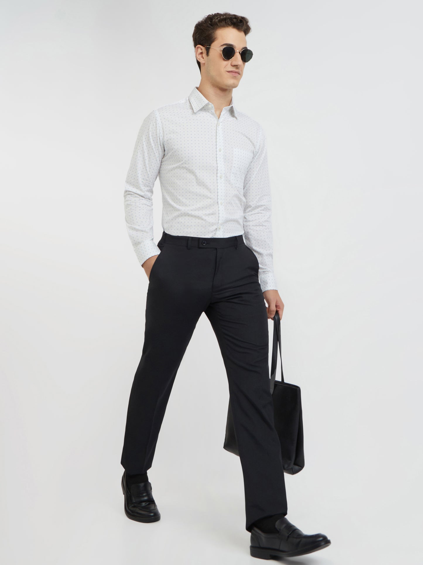 Raymond Men Blue Print Slim Fit Cotton Shirt