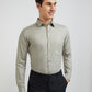 Raymond Grey Solid Slim Fit Full Sleeve Cotton Shirt