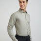 Raymond Grey Solid Slim Fit Full Sleeve Cotton Shirt