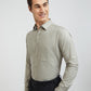 Raymond Grey Solid Slim Fit Full Sleeve Cotton Shirt