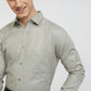 Raymond Grey Solid Slim Fit Full Sleeve Cotton Shirt