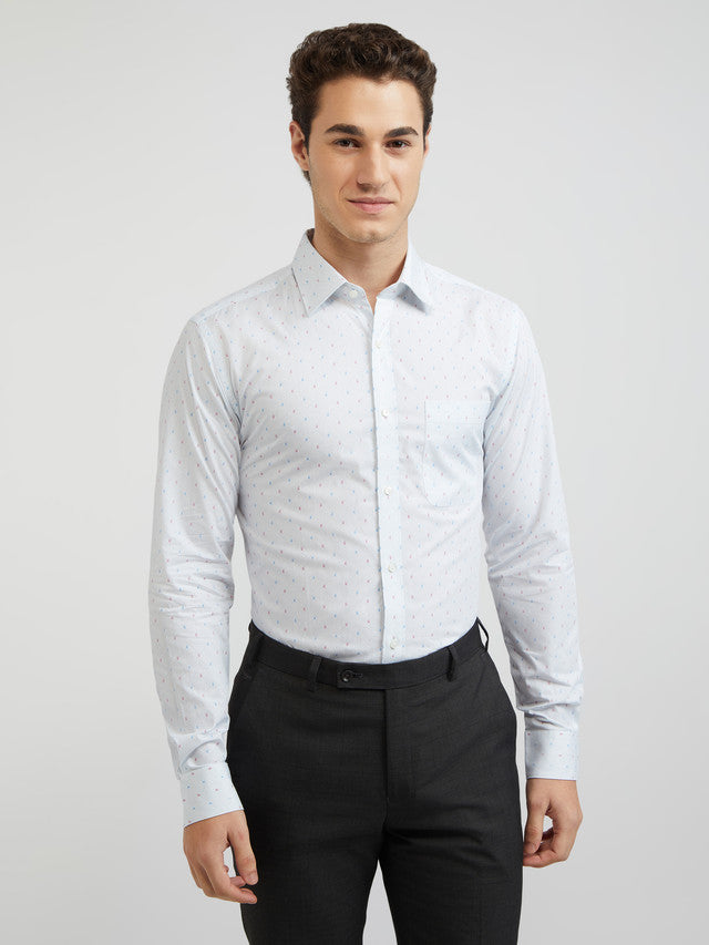 Men Slim Fit Light Blue Shirt