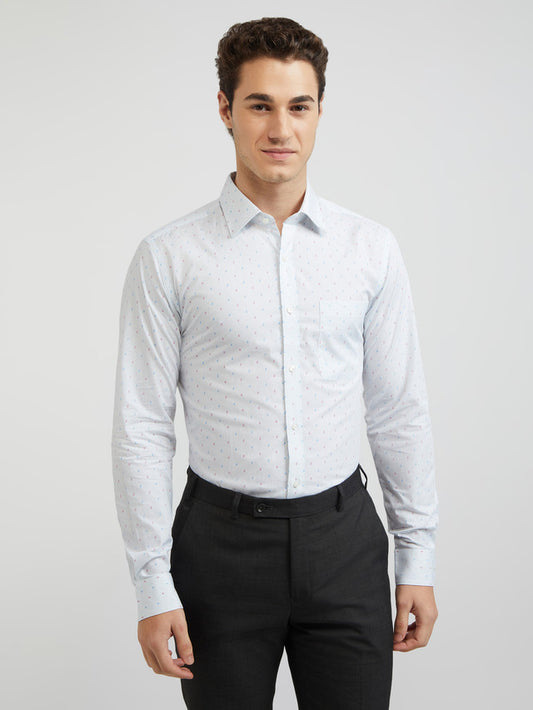 Men Slim Fit Light Blue Shirt