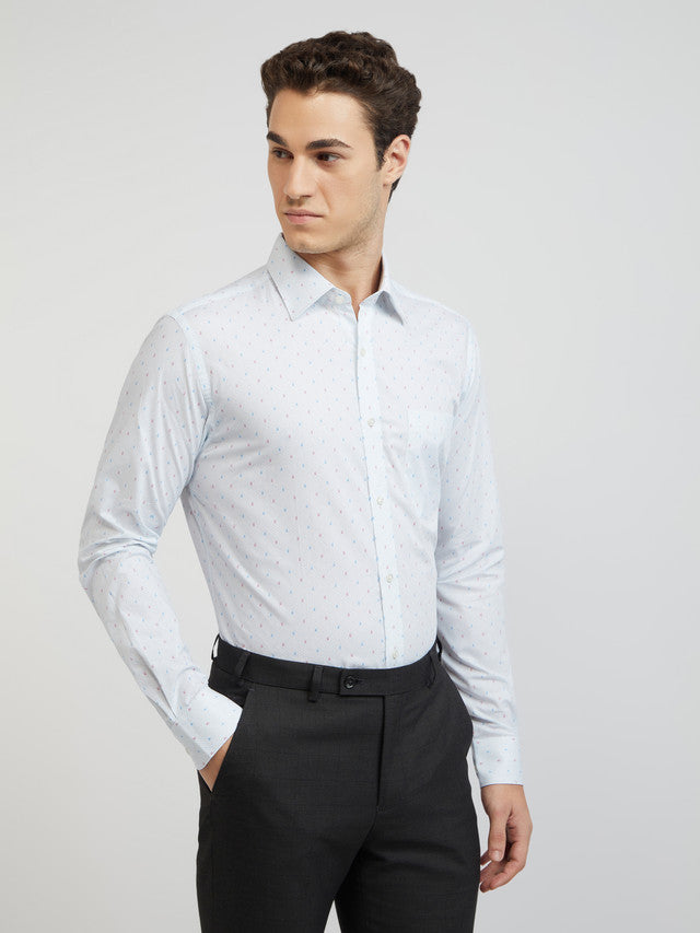 Men Slim Fit Light Blue Shirt