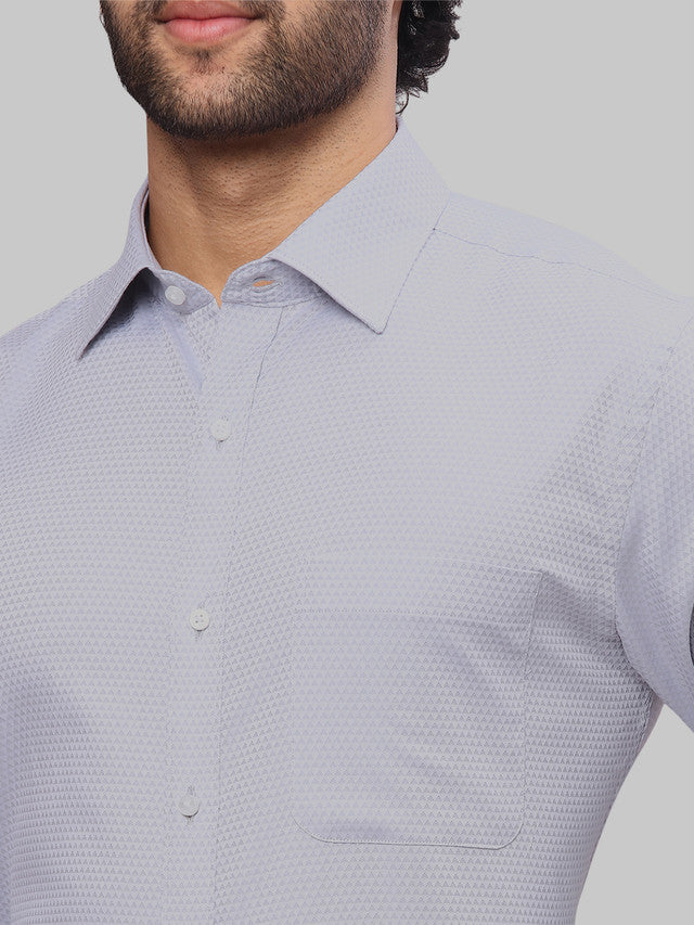 Raymond Grey Dobby Slim Fit Full Sleeve Cotton Shirt