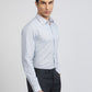 Raymond Men Blue Stripe Slim Fit Cotton Shirts