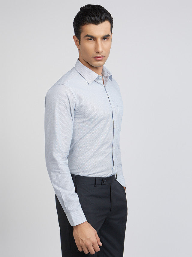 Raymond Men Blue Stripe Slim Fit Cotton Shirts