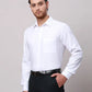 Raymond Men White Slim Fit Structure Cotton Shirts
