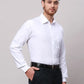 Raymond Men White Slim Fit Structure Cotton Shirts