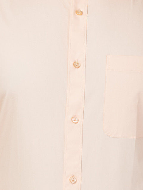 Raymond Men Orange Solid Slim Fit Cotton Shirt