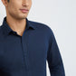 Raymond Men Blue Solid Slim Fit Cotton Shirt